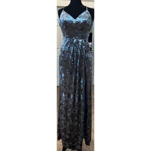 City Triangles Metallic Silver Gray Formal Dress Polyester Blend Junior Size 7